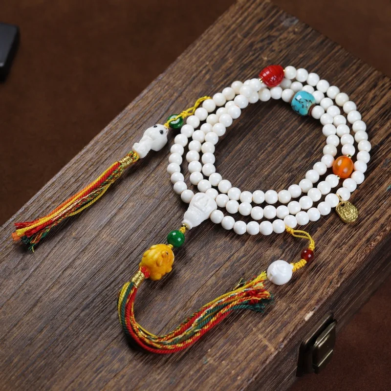 Natural bracelet antler DIY Buddhist prayer beads necklace handheld