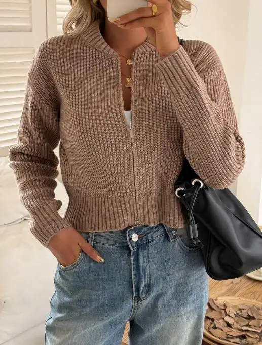 

2025 Autumn and Winter Vacation Woolen Shirt Long Sleeved Sweater Women's Clothing