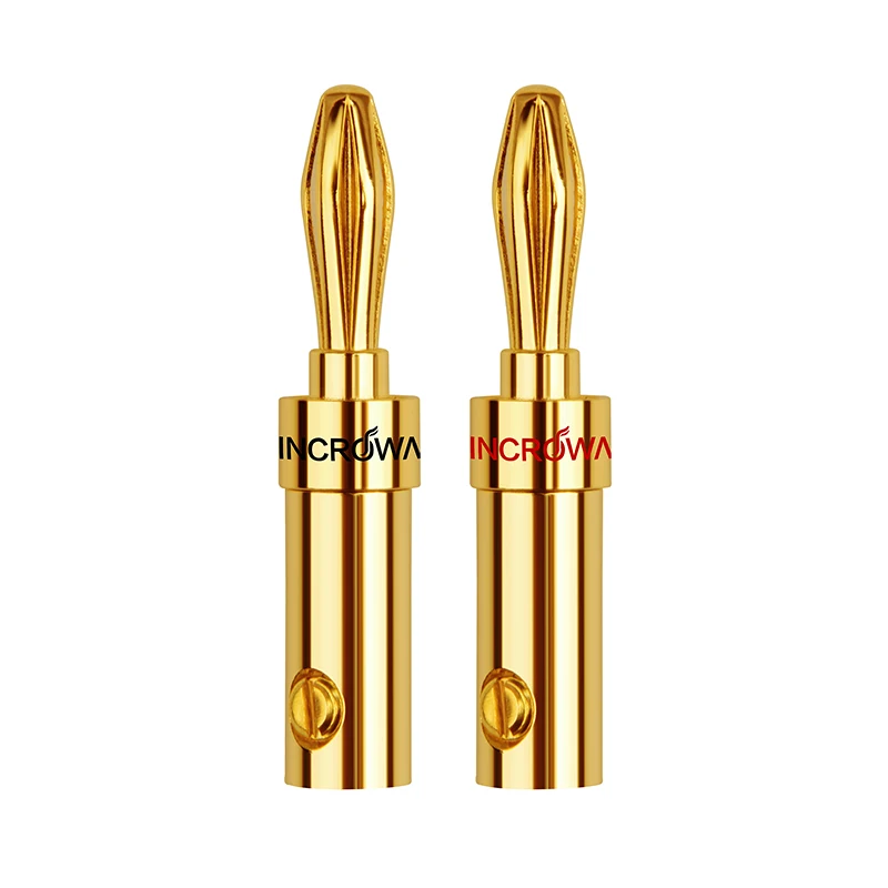 QINCROWN Gold-plated Copper Banana Head Speaker Plug Connector HiFi Audio Amplifier Speaker Wire Connectors