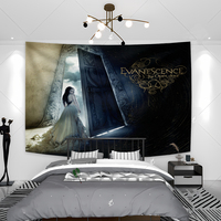 90x150cm Evanescences White Logo Tapestry Living Room Bedroom Evanescence Logo Evanescence Logo Band Band Logo Amy Lee Amy Lee
