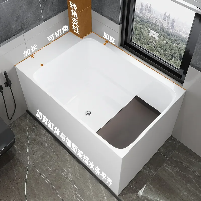 for Customizable Length and Width Freestanding Bathtub for Household Small Apartment Hot Spring Bath