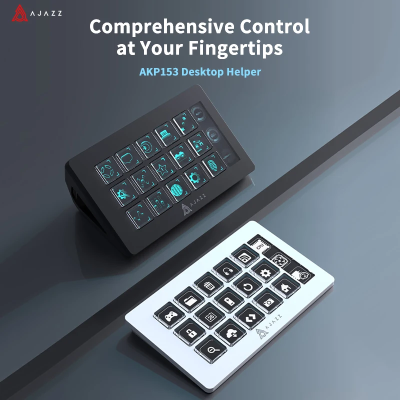 AJAZZ AKP153E Multifunctional Console Panel Assistente de Desktop15 Macro Keys Trigger Actions For Windows/Mac/Android/iOS