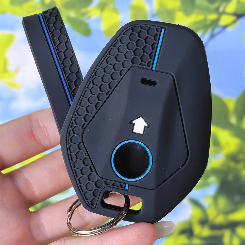Textured Honeycomb Key Fob Protector with Keychain for BMW R1300GS R1300 1300GS R1250GS R1250 ADV Silicone Case