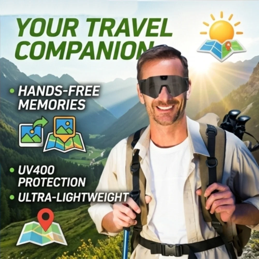 

Спортивные умные солнцезащитные очки для активного отдыха с HD-камерой, видеорегистратором для велоспорта, поляризованные очки для вождения и езды на велосипеде