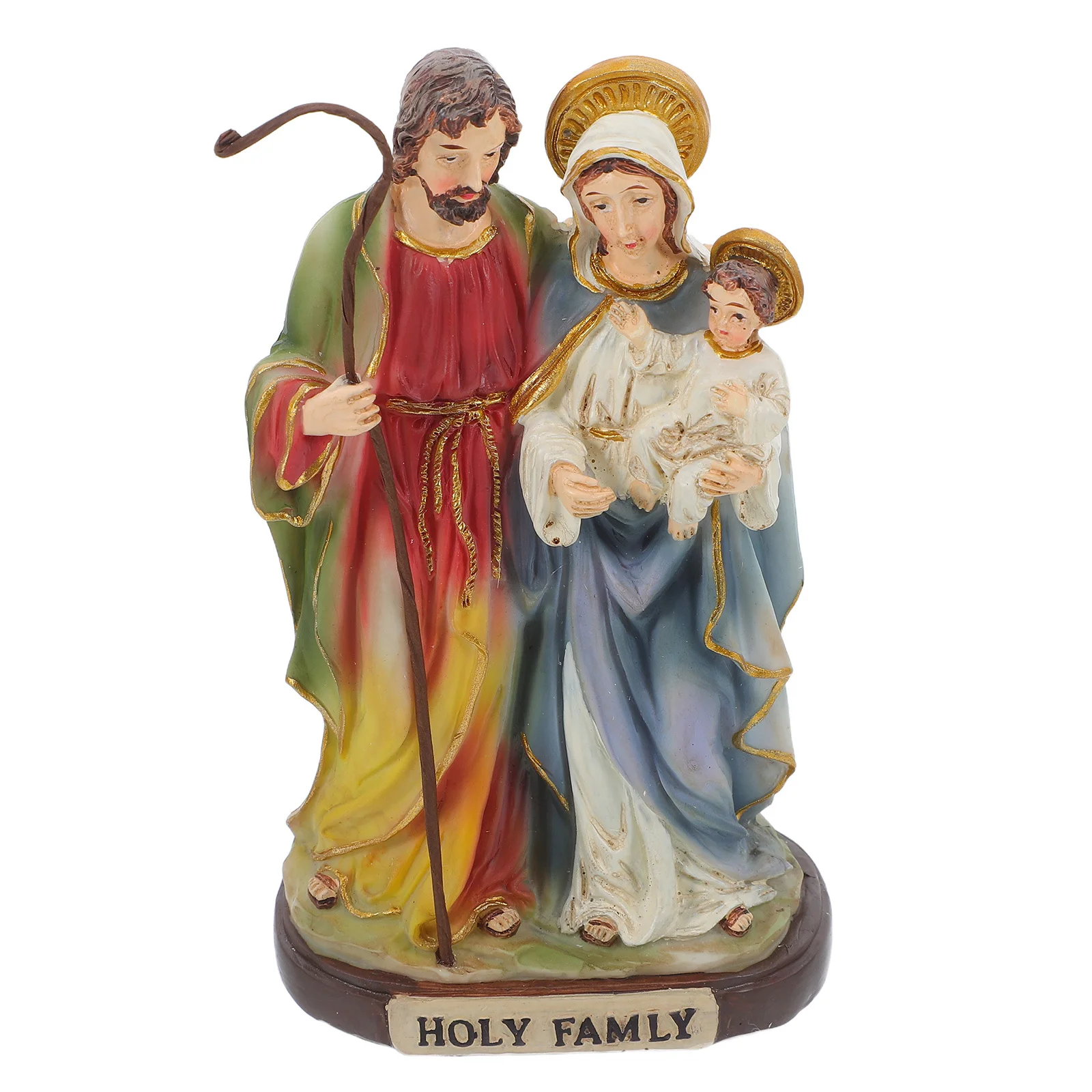 

Handcrafted Resin Holy Family Statue Devotional Decoration for Living Room Bedroom Study Desktop Spiritual Ambiance Enhancer