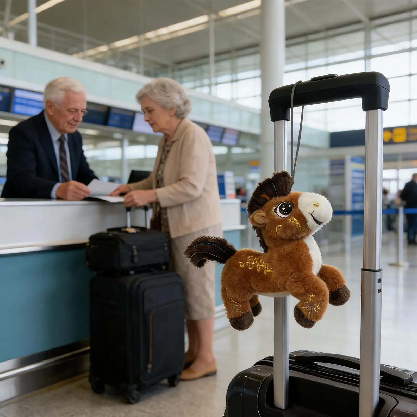 

Wealth Ponys Cartoon Horse Stuffed Pendant LuckyAnimal Chinese Zodiacs Horse Embroidery Auspicious Stuffed Animal Keychain