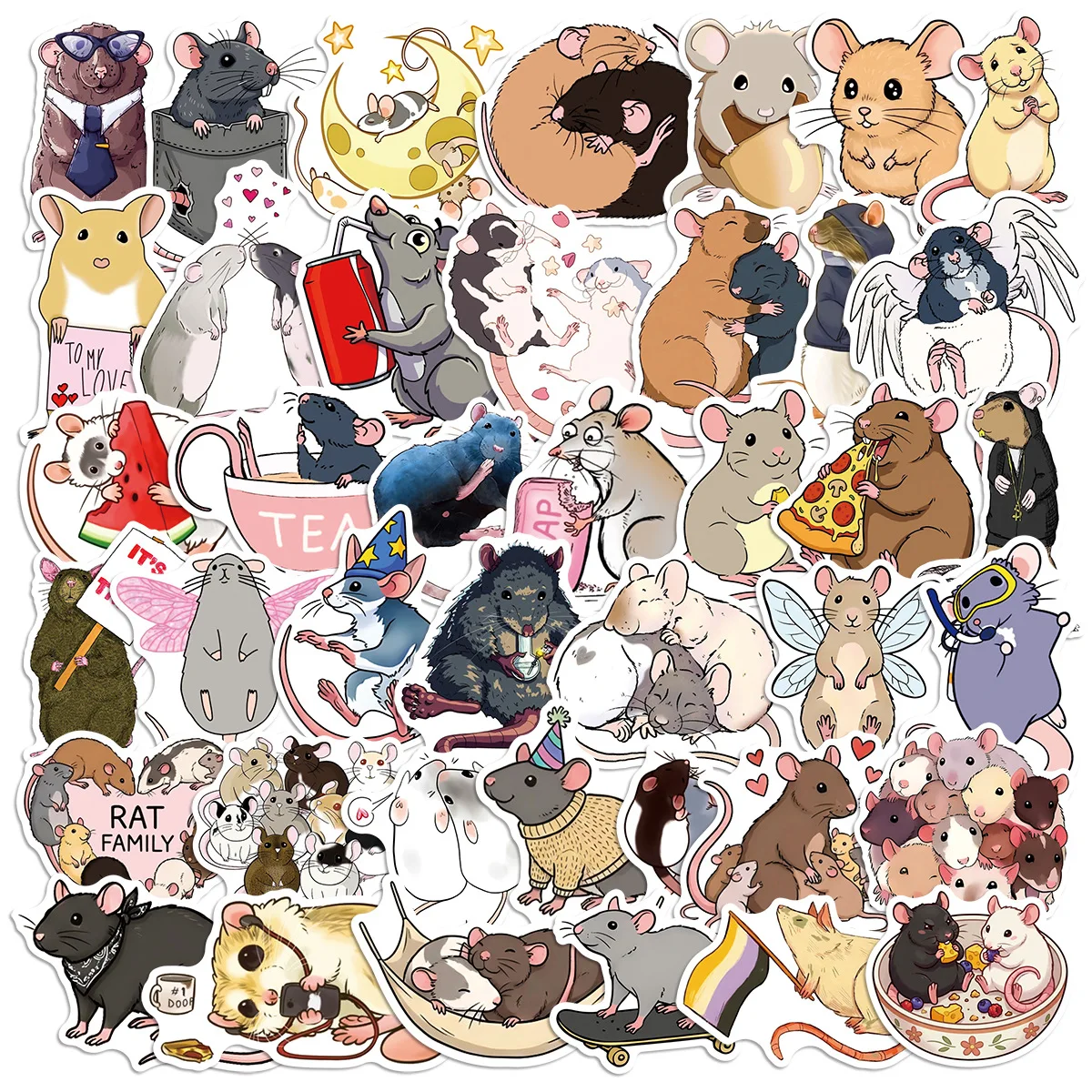 10/50PCS 만화 마우스 스티커 귀여운 재미 있은 낙서 방수 데칼 장난감 선물 물 컵 스크랩북 휴대 전화 케이스