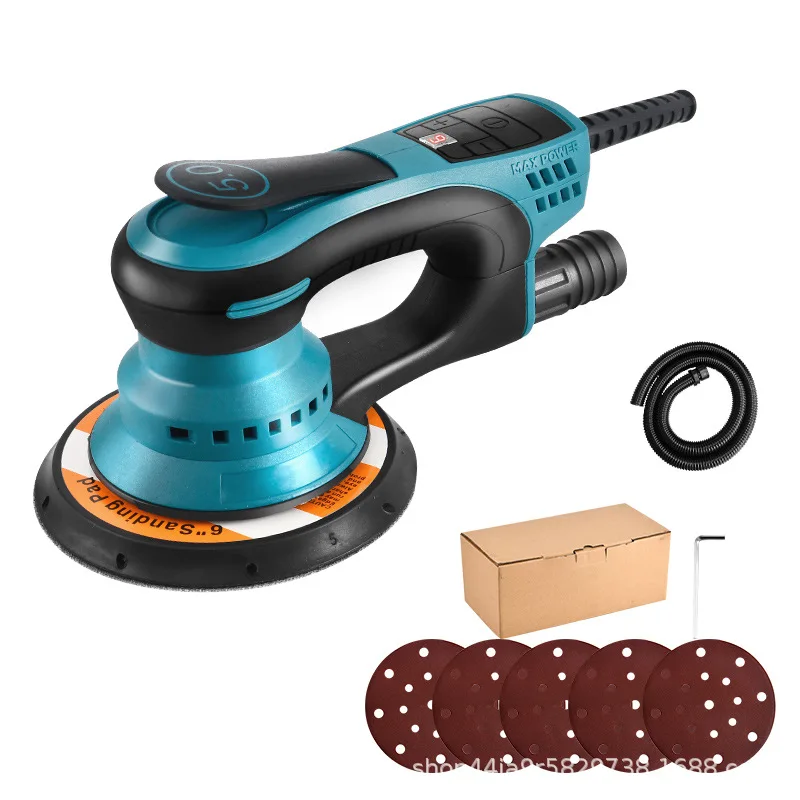High-Efficiency 6 Inch Eccentric Brushless Orbital Sander Electric Polisher Sandpaper Tool Car Woodworking Grinding Machine