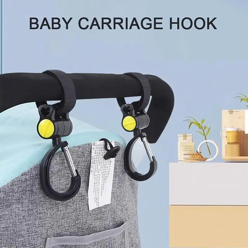 

2Pcs Electric Scooter Helmet Lock Hooks No Drill Universal Front Hanging Rack Stroller Mommy Hook Heavy Duty Storage Holder