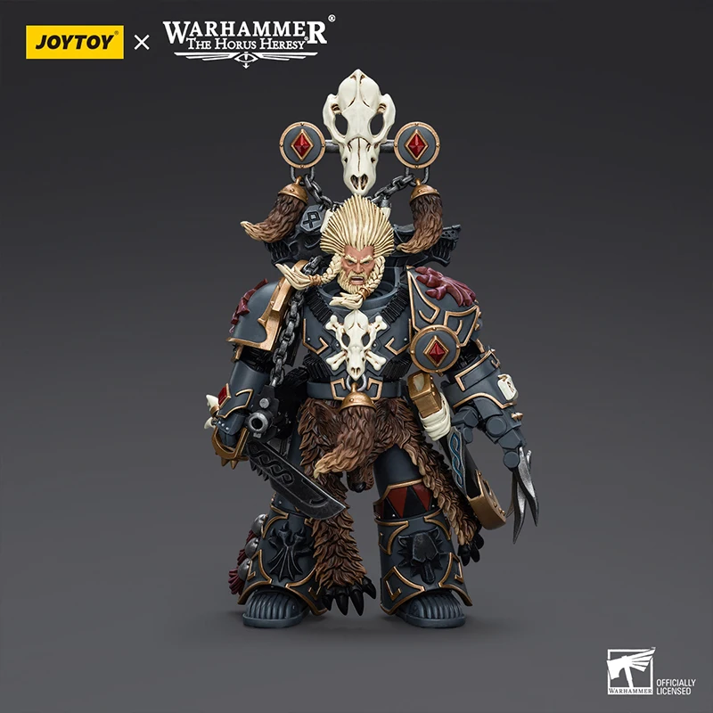 W magazyniejoytoy Warhammer 30k 1/18 figurki Space Wolves Geigor Fell-Hand zabawka zbieraj prezent dla chłopców