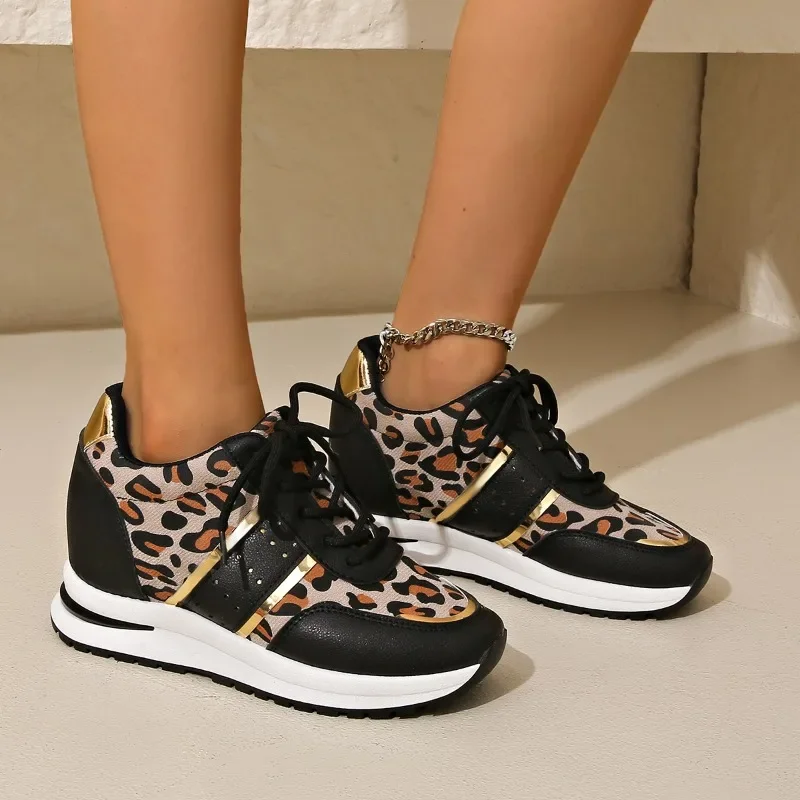 Frauen Jogging Turnschuhe Trendy Leopard Print Mode Komfortable Jogging Casual Tennis Schuhe Sommer Casual Walking Turnschuhe Frauen