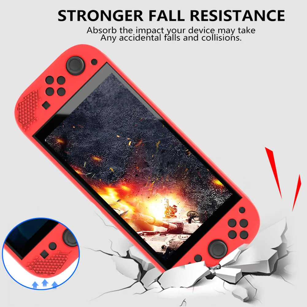 حافظة من السيليكون لجهاز نينتندو سويتش 2، غطاء جلدي واقٍ مقاوم للصدمات، غطاء كامل مضاد للانزلاق لجهاز سويتش 2 #3