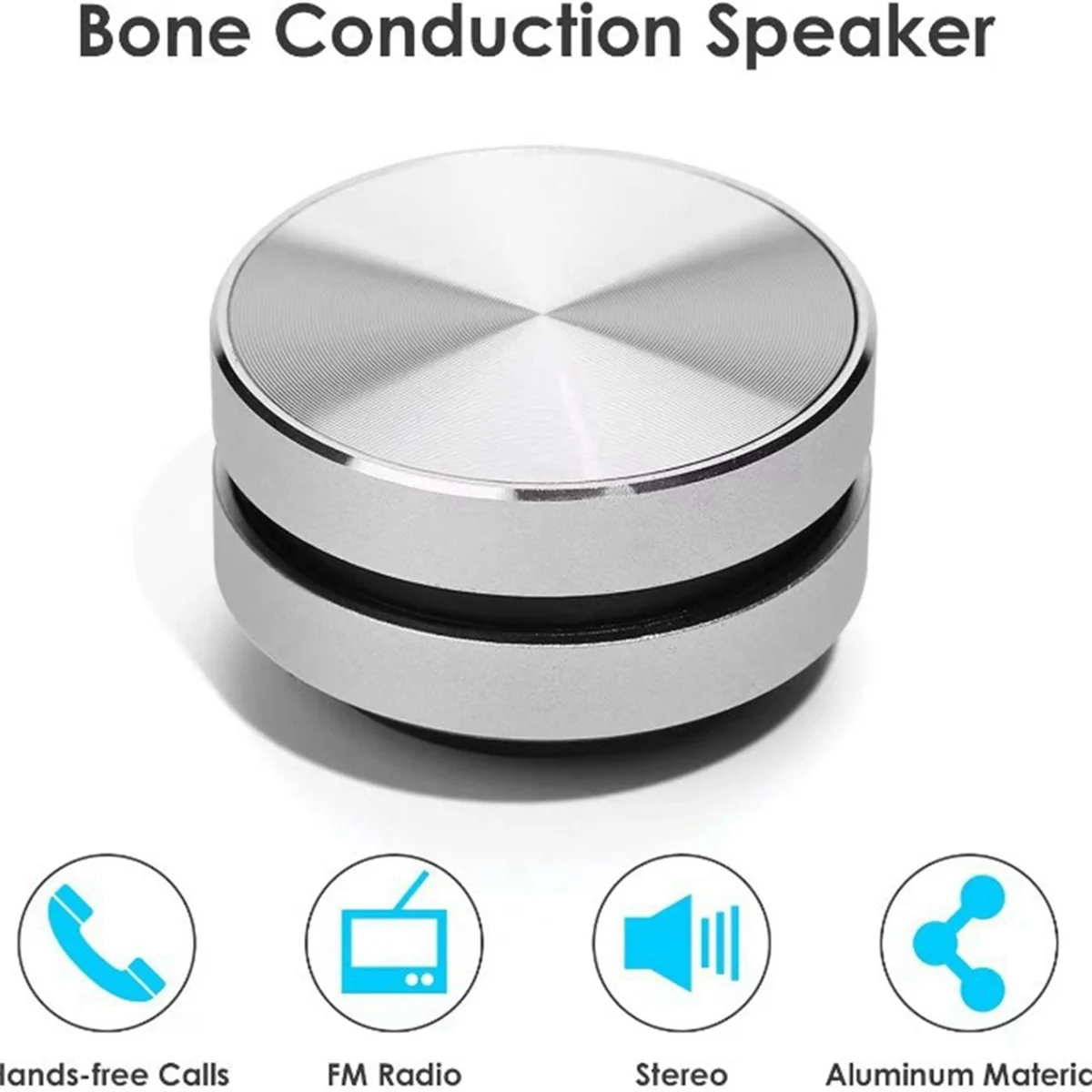 HOT Portable Mini Bluetooth Speaker Turns Anything Into A Speaker Wireless Bone Conduction Induction Vibration (Silver)