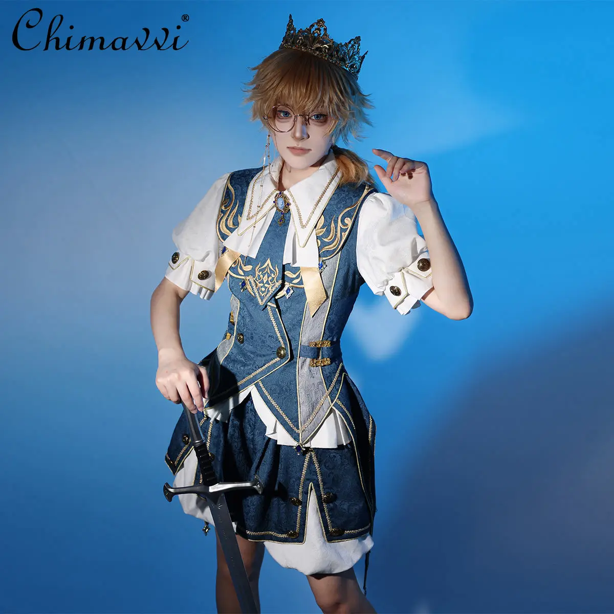 

Lolita Magic Prince Set 2025 Autumn Clothes New Noble Short Sleeve Shirt Vest Shorts Set British Style Gay Outfit Three Pieces