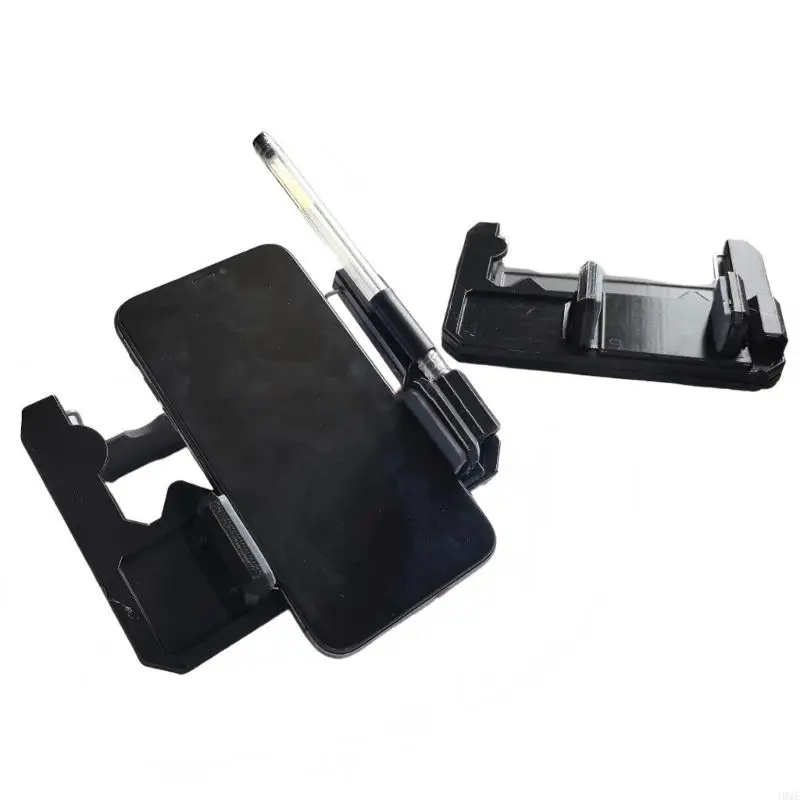 Clip On Golf Cart Phone Holder for Steering Wheel, Matte Black PLAs Organizers with Pencil Slot, Tees Compartments and Scorecard
