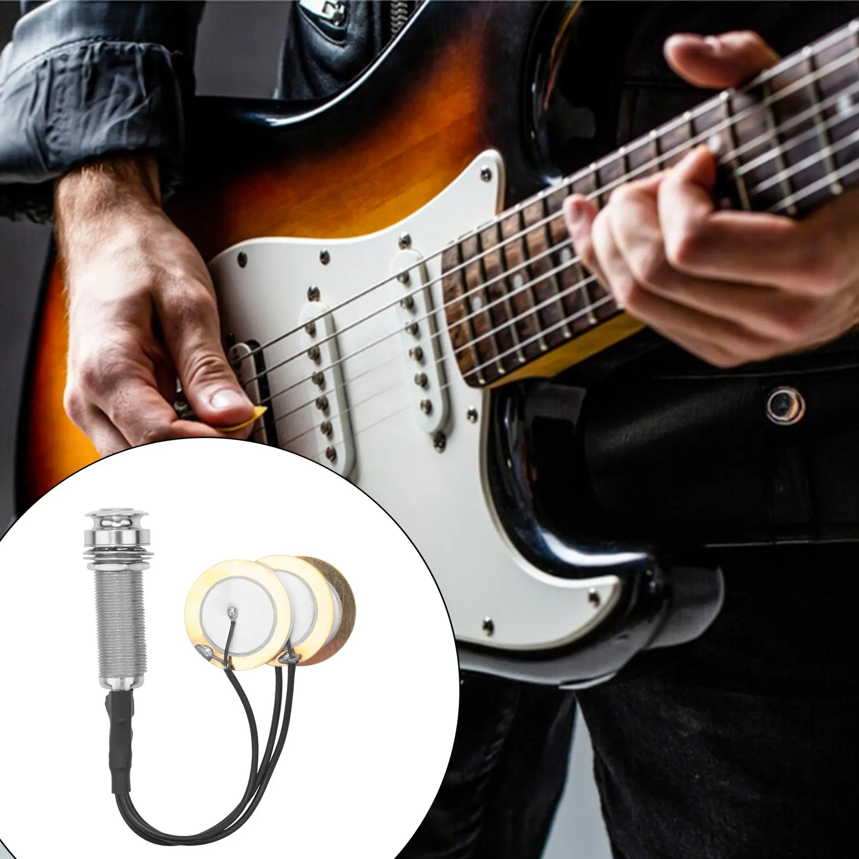 품질! Kalimba용 엔드 핀 잭이 있는 피에조 접촉식 마이크 3 변환기 픽업