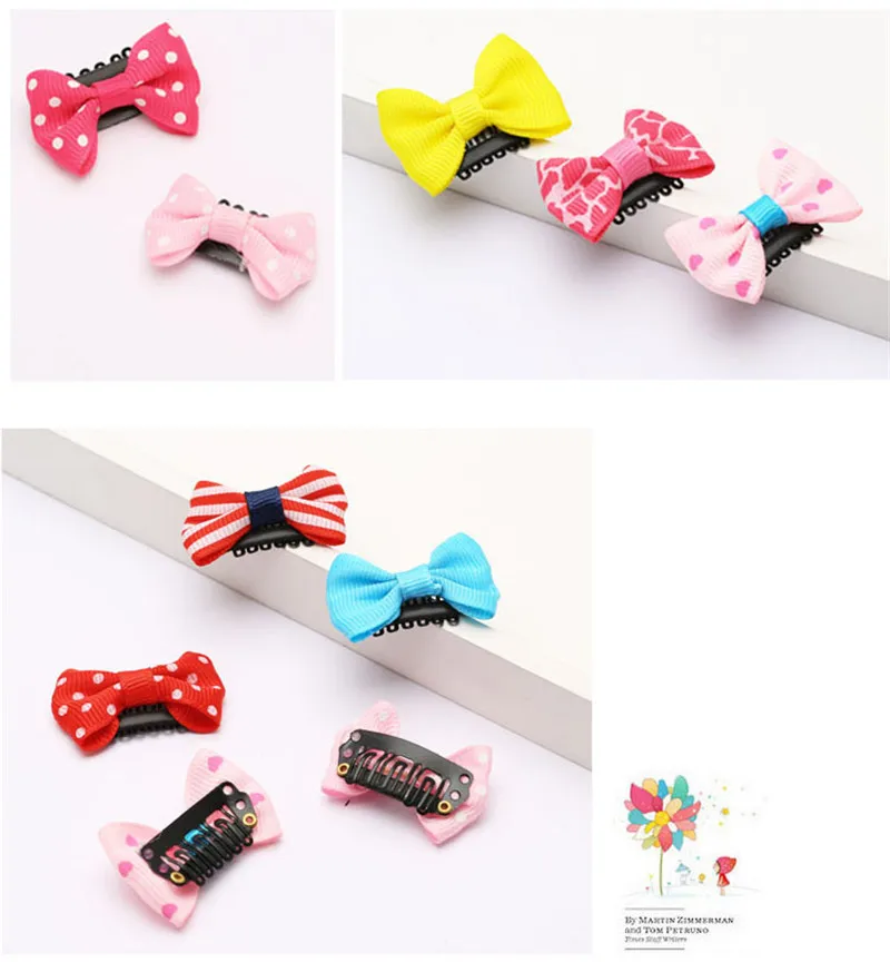 10 Pçs/pacote recém-nascido Bebê Meninas Escasso cabelo Lovely BB Clips Bowknot Hairpin Kid Acessórios para o Cabelo Crianças mini...