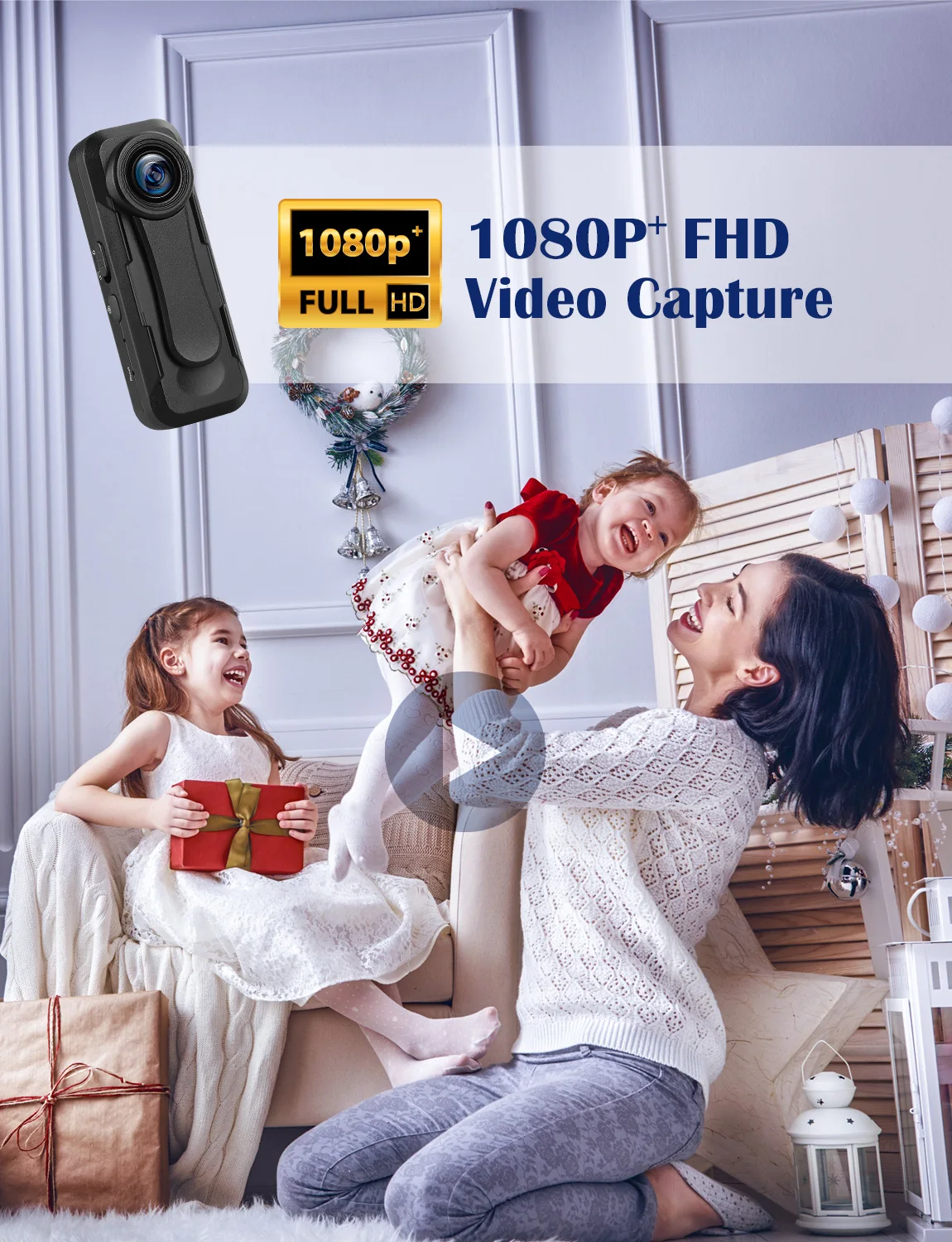 BOBLOV FHD 1080P+ Video Capture Mini Camera Body Mounted Worn Camera With SONY IMX307 Optical Sensor, Loop Recording Time Stamps