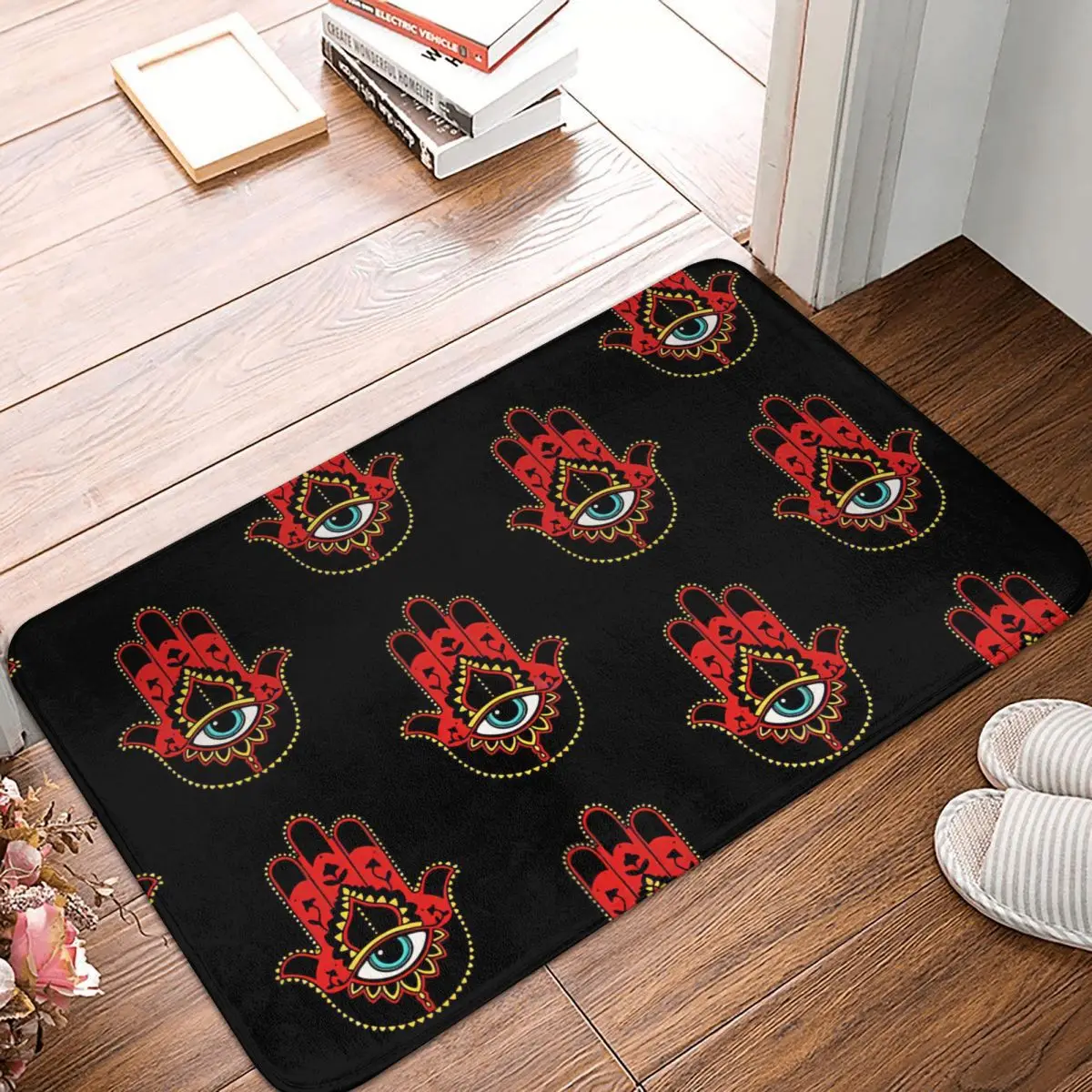 Graphic Art Design Hamasa Hamsa Hand Fatima Non-Slip Carpet Doormat Living Room Bathroom Mat Entrance Door Floor Rug