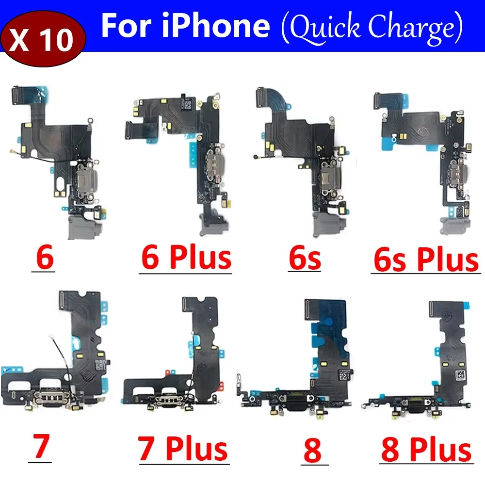 10Pcs/Lot, Charger Board PCB Flex For iPhone 6 6G 6s 7 7G 8 8G Plus USB Port Connector Dock Charging Ribbon Cable