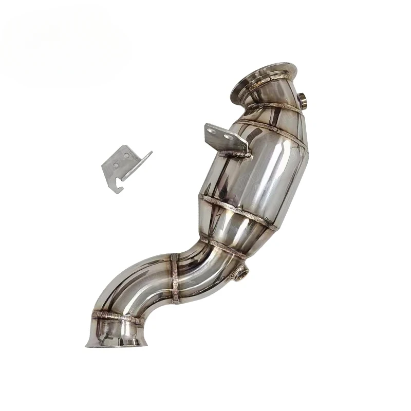 High quality hot sellin Polished Catless Downpipe For Mercedes BENZ W205 C300 Exhaust decat Automobile Accessories