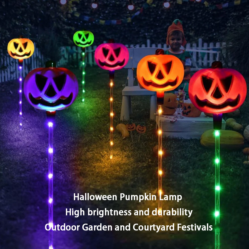 

Solar Powered Pumpkin Stake Lights 8 Modes LED Pathway Light Garden Stake Lamp for Halloween Garden Patio Yard