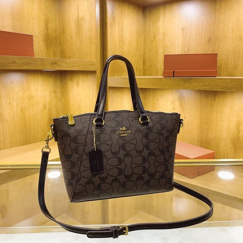 

Large Capacity Commuter Shopper Tote - Premium Waterproof Bag With Multiple Compartments And Stylish Solid Color Finish