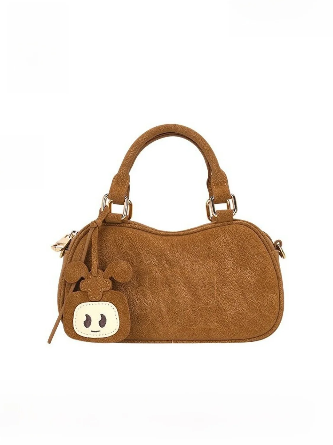 fashionable-commuter-women's-bag-straw-man-boston-small-tote-simple-handheld-crossbody-zipper-closure-square-shape-leather-bag