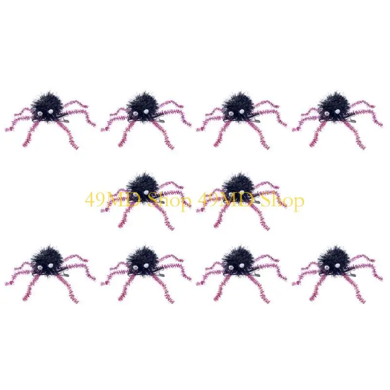 

49MD 3D Spiders Hairclip for Halloween Spooky Party Hair Pin Novelty Bobby Pin Nonslip Hair Barrettes for Side Hair Ornament