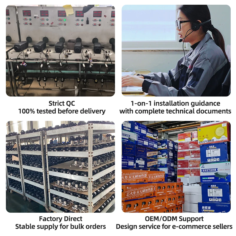 RV الكل في واحد صغير 2000 واط 24 فولت المقصورة وقوف السيارات تدفئة الهواء سخان الديزل سهلة التركيب الصامت 12 فولت سخان الديزل للسيارات