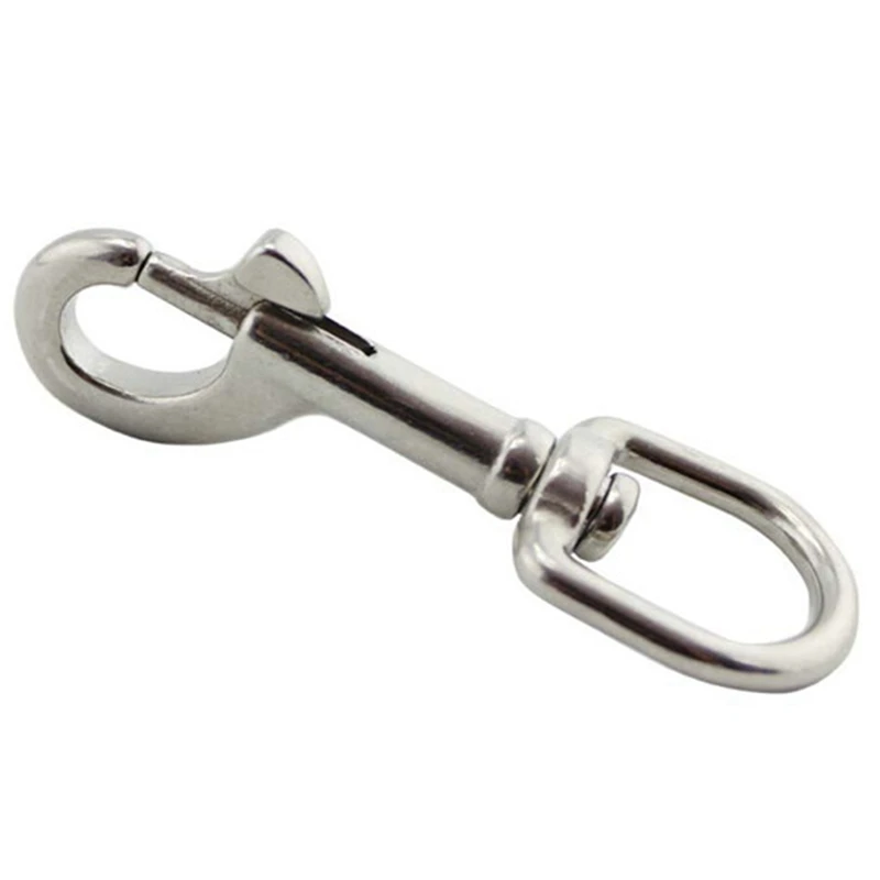 5 PCS Marine 316 Stainless Steel Oval Single-Ended Rotary Buckle Lock For Scuba Diving Dog Leash