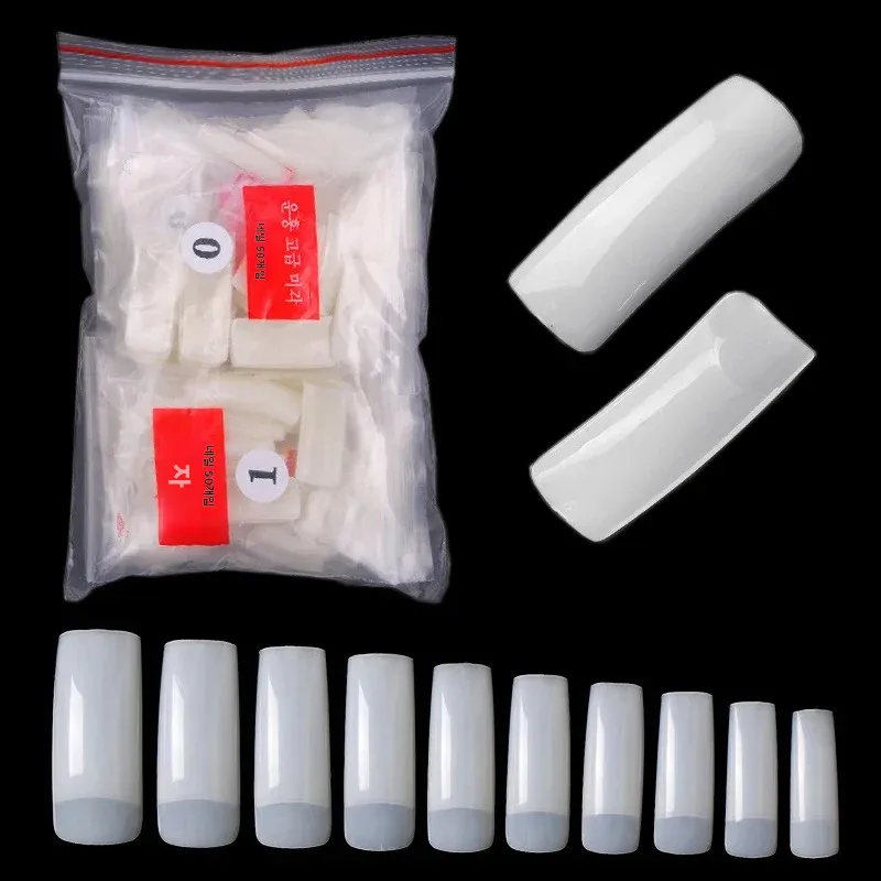 Set of 500 Natural Full Cover False Nails French Half Tips for Nail Art Manicure 10 Sizes - Perfect for Salon Quality Results