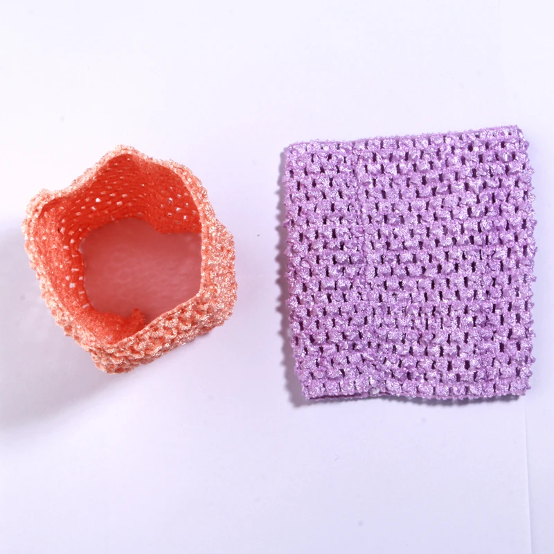 4Pcs 14*14cm 5.5inch Elastic Crochet Tube Wide Knitted Chest Wrap Girl Pettiskirt Part DIY Accessories Headdress Headband