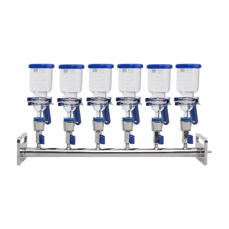 6 Branch Glass Funnel Manifolds Vacuum Filtration Membrane Filter Holder for Lab Nosocomium Hospital Testing Company