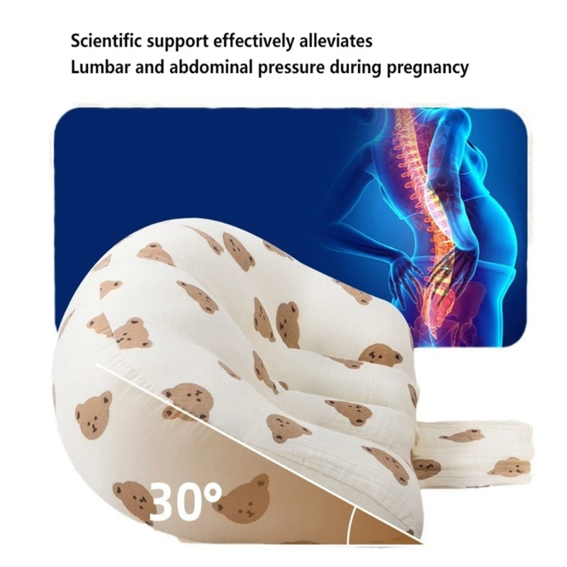 임산부 컴포트 베개 높은 탄력성 임신 중 허리 및 등받이를 위한 인체공학적 임신 베개