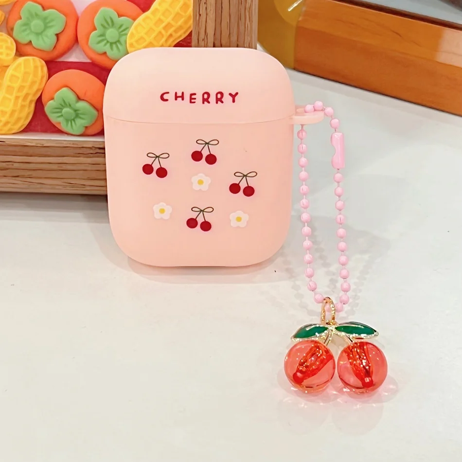 AirPods 3 Proシリコンチェリーケース,保護イヤホンケース,airpods 2 3, Airpods 3