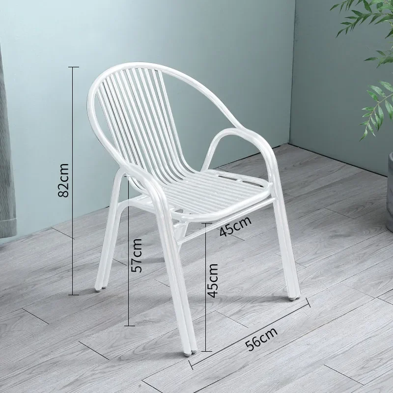Stainless Steel Chair with Thickened 304 - Armrest Backrest Dining Seat, Outdoor Patio Chair for Home, Single Leisure Stool