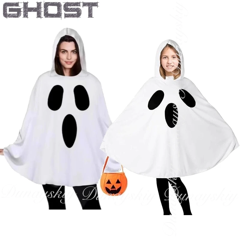 2025 هالوين شبح كيب عطلة حفلة تأثيري الساحرة مرحلة الأداء مع إصدارات الأطفال الكبار تأثيري بدلة كاملة #1