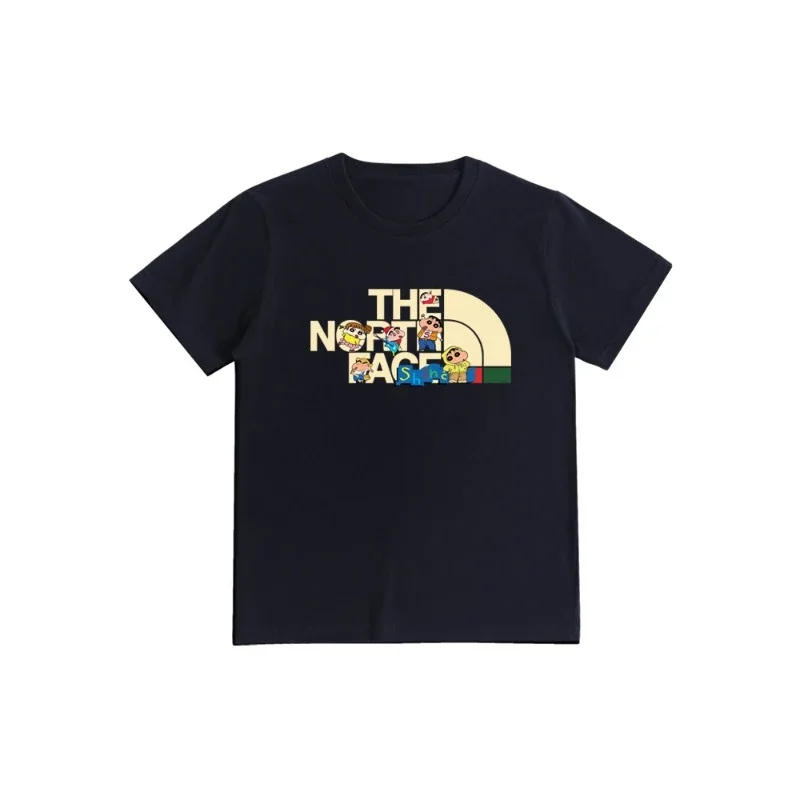 

Joint Crayon Small New Couple Short Sleeve Men's and Women's Fashion Brand Round Neck T-shirt Casual Trend Pure Cotton Top