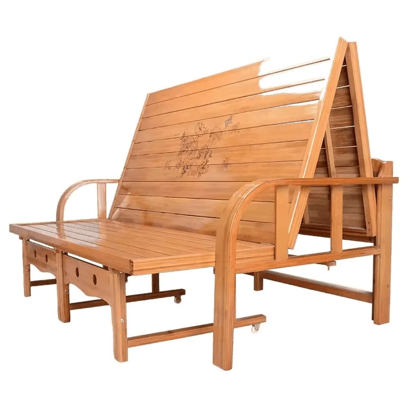 

Folding bed, multifunctional family lunch break dual purpose bamboo sofa bed