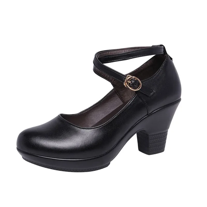 Zapatos de tacón alto con plataforma para mujer, calzado pequeño de talla grande 32-43, cómodos, de 7cm, primavera 2024, para oficina, baile, mamá