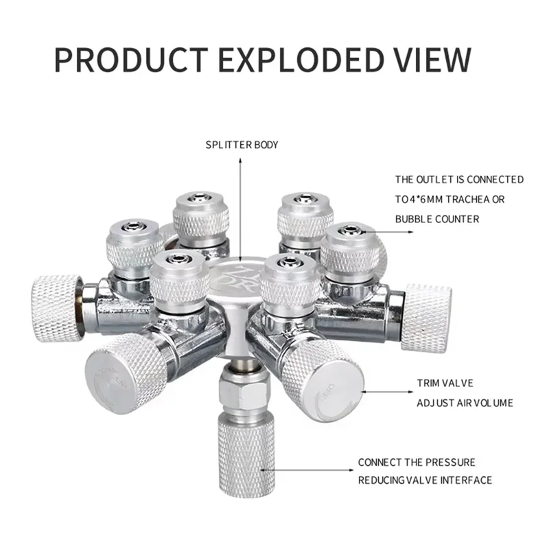 

ABVT-Anti-Return Bubble Counter CO2 Pressure Reducing Gauge Multi Way CO2 Distributor Splitter Needle Valve For Solenoid Regulat