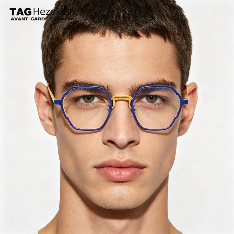 

Fashion Trend Design Alloy Glasses Frame Men PolygonEyeglass Custom Men Eyeglasses Frames Women multicolored spectacle RSD5005