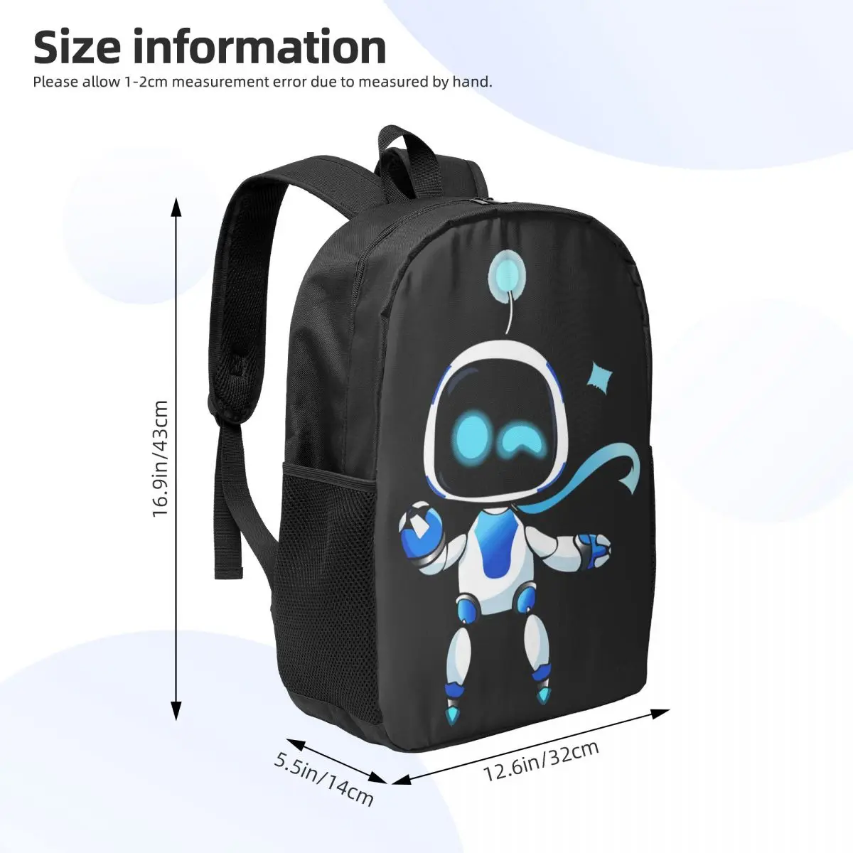 Mochila Astros Playroom Game-Astrobot, bolso de hombro, estuche para lápices, bolsas escolares de gran capacidad para niños y niñas, regalo