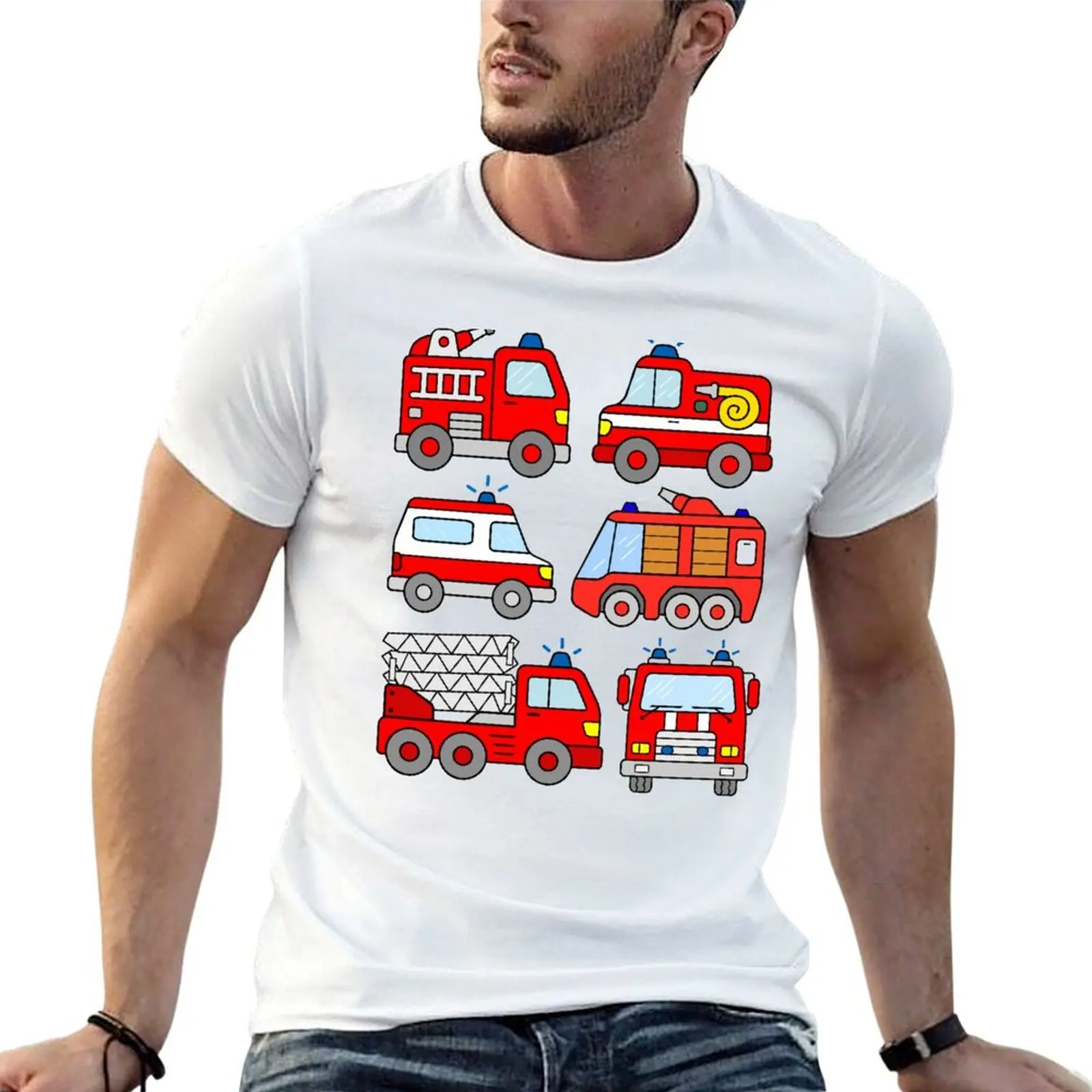 Firetruck Firefighter Vehicle Ambulance T-Shirt Aesthetic clothing anime figures big and tall t shirts for men