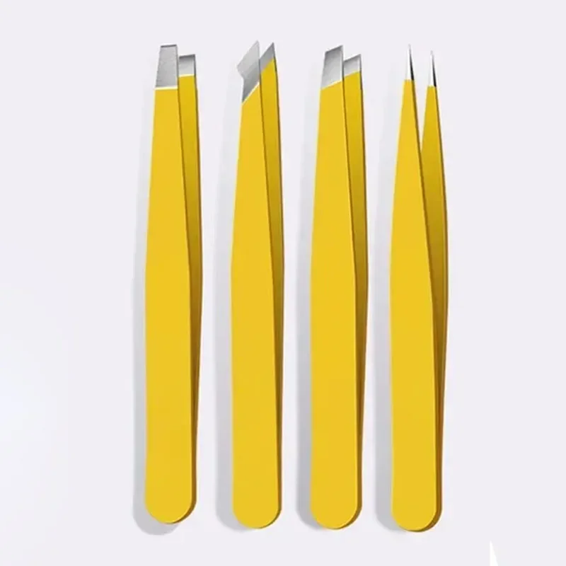 Pinzette für Augenbrauen, Präzisions-Edelstahlhaar, Gesichtshaarentfernung, Splinter, Mitesser, schräge Spitze, Winkelspitze, spitze Spitze