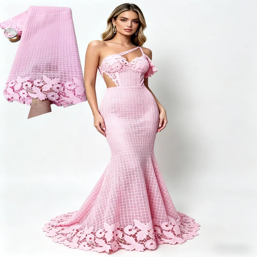 

Высококачественная африканская нигерийская тюлевая кружевная ткань с вышивкой и пайетками, французский гипюр для вечерних/свадебных платьев, 5 ярдов, коллекция 2026 года