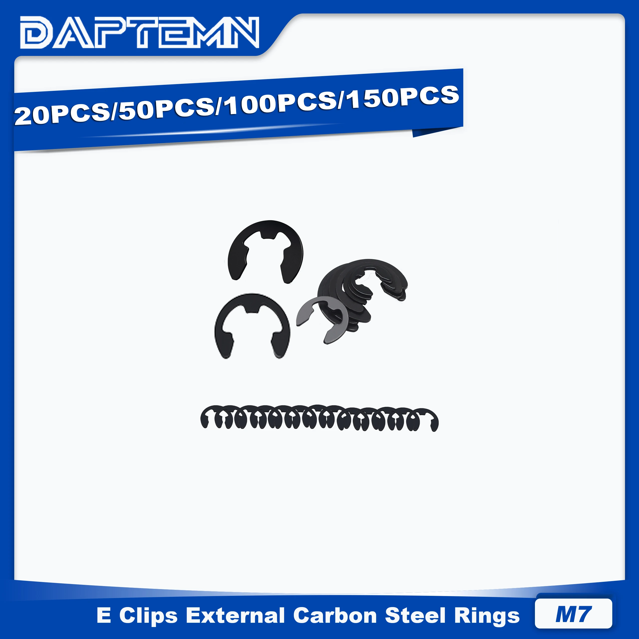 

M7 E-Clips Circlip External Retaining Rings, E Clips External Carbon Steel Rings 20PCS 50PCS 100PCS 150PCS