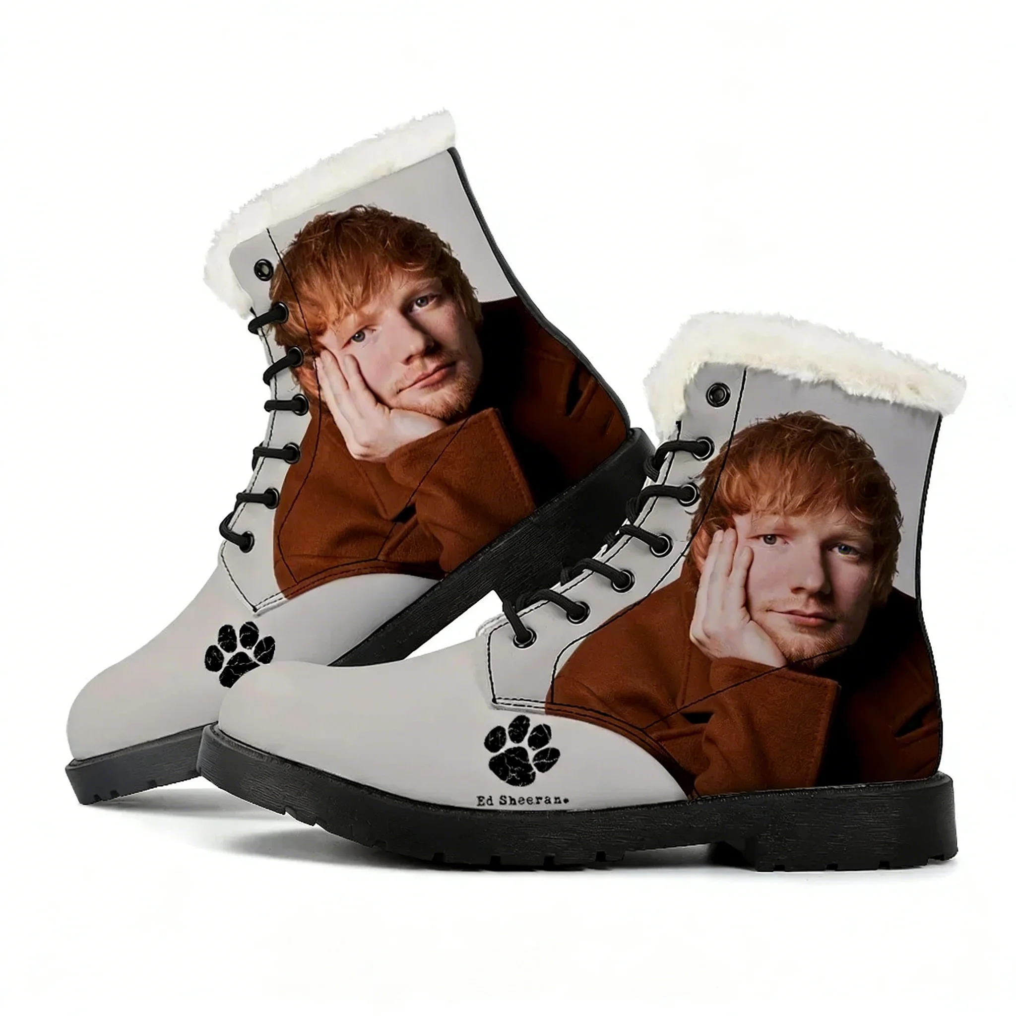 

Ed Sheeran Plush Boots Mens Womens Teenager Shoes Casual Boot Outdoor Light High Quality Couple Print on Demand Customize Shoe