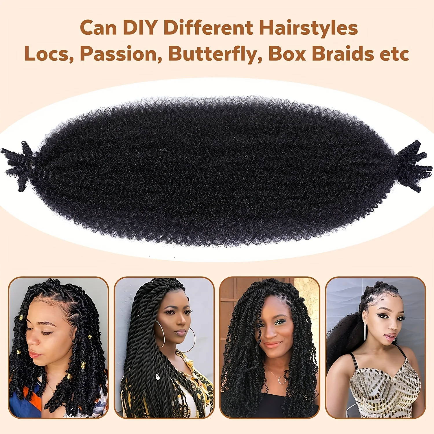 Twist Crochet Hair Pre-Separated Marley Braids Synthetic Hair Extensions For Women Soft Braids Twist Braiding Hair Afro 18Inch